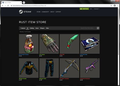 rust item store.